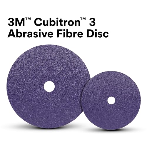 3M Cubitron 3 Abrasive Fibre Disc 33505, 80+, 5 in x 7/8 in, Precision Shaped Ceramic Grain, High Cut Rate, Long Life Abrasive Disc for Metal Finishing, Weld Removal, and Paint Stripping, Pack of 5 80+