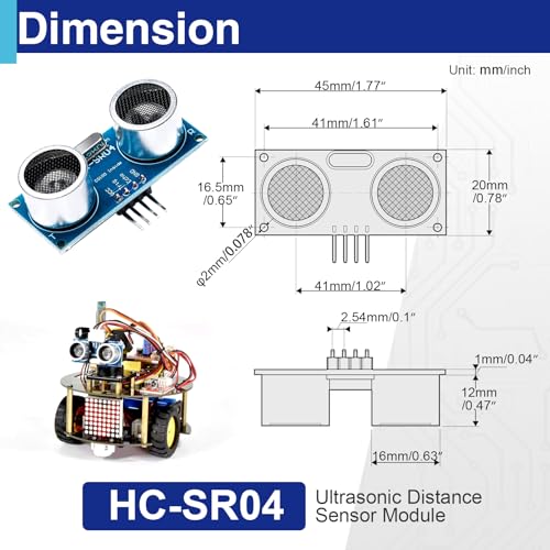 4PCS HC-SR04 Ultrasonic Distance Sensor Modules with Brackets