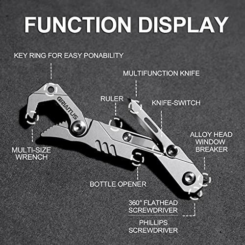 EDC Multitool 7 in 1 with knife, Wrench, Folding Knife, Screwdriver Bright Silver