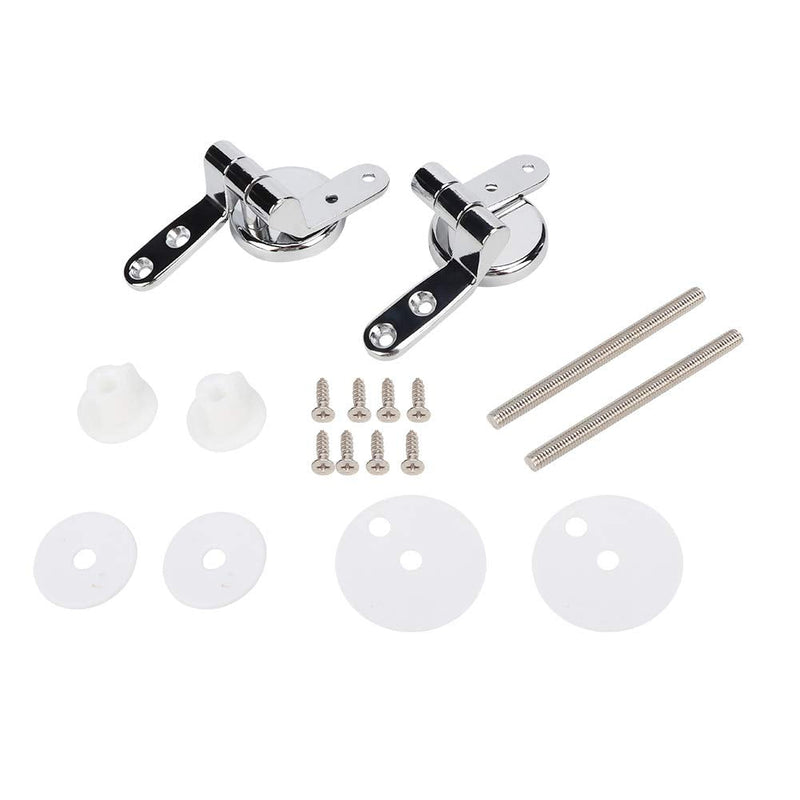Toilet Seat Hinges, Durable Zinc Alloy Replacement Hinge Kit with Adjustable Bolts and Nuts for Standard Toilets Universal Fit Bathroom Hardware