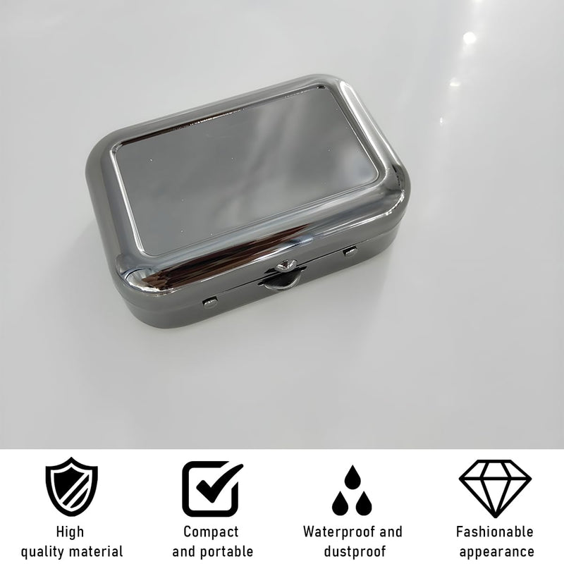 Portable Ashtrays, Stainless Steel Carry-on Mini Ashtray with Windproof Lid, Portable Waterproof Creative Pocket Ashtray for Outdoor Cars, Universal Car Accessories (Black) Black