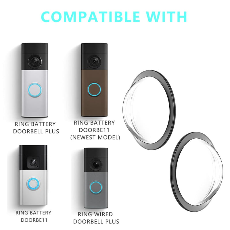 Lens Guard for Ring Battery Doorbell/Plus/Pro, Lens Protector Removable PC Protective Lens Cover for Battery Doorbell/Plus/Pro Accessories (2 pcs)