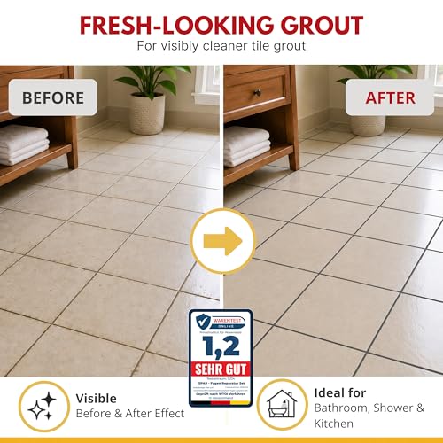 ISPAR Tile Grout Repair Kit – Dark Gray Grout Filler 8.8 oz, Pre-Mixed Grout Repair Paste, Ready to Use Tile Joint Filler for Bathroom & Shower Tile, Includes Spatula
