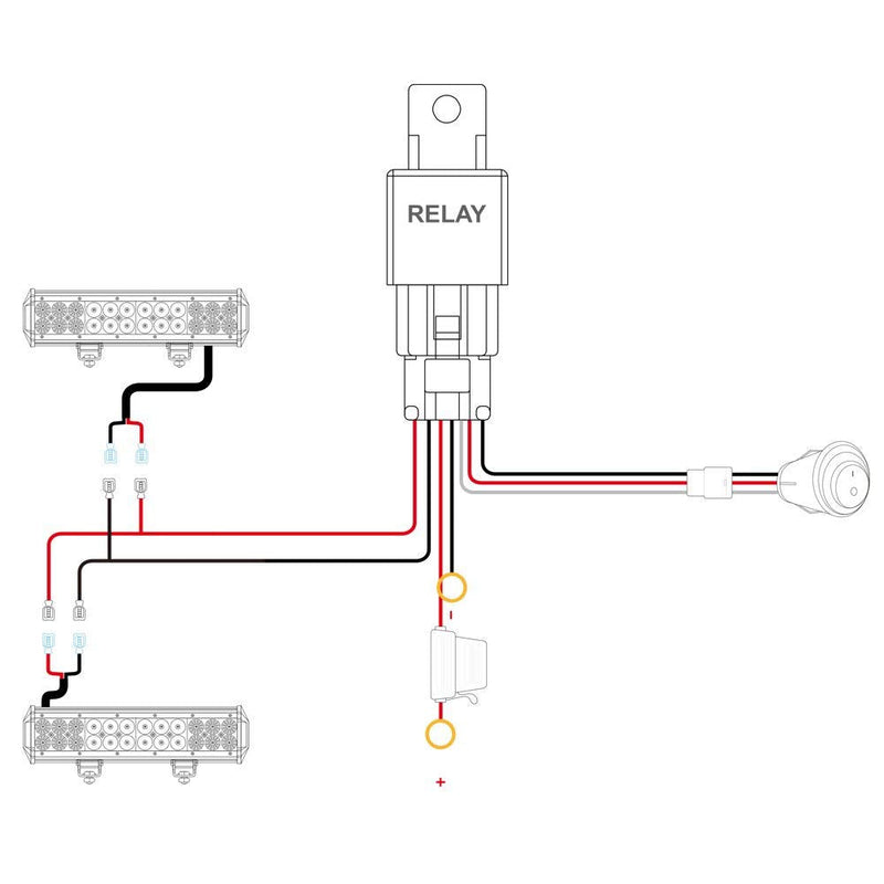 Nilight 16AWG Off-Road LED Light Bar Wiring Harness Kit 12V Relay On/Off Rocker Switch -2 Leads,2 Years Warranty 16AWG-2 Lead
