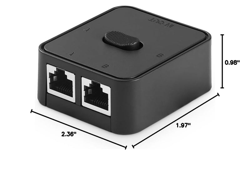 Binardat Gigabit Network Switcher, Passive Ethernet Selector, in/Out to A or B Network, Bidirectional Manual Switcher, No Power Required Gigabit Switcher
