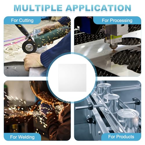 MECCANIXITY 6061 T651 Aluminum Sheet Metal, 11.8" x 11.8" x 0.08" Rectangle Flat Plain Aluminum Plate Covered with Single Protective Film Heat Treatable for DIY Crafting Industry(Silver) 11.8" x 11.8" x 0.08" 1
