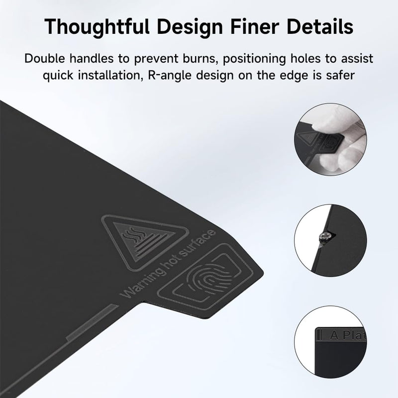 Creality Official K1 Max Build Plate PEI Sheet, 315x310mm Smooth Removable Flexible Spring Surface Excellent Heat Resistance Heated for Ender 3 S1 Plus/K1 Max/Ender 3 V3 Plus(Without Magnetic Base) 315*310mm K1 Max A