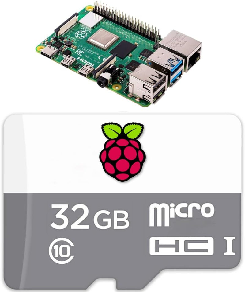 JiboTECH- 32GB Raspberry Pi Preloaded (RASPBIAN/Raspberry Pi OS) SD Card | 5, 400, 4, 3B, 3A, 3B, 2, Zero Compatible with All Pi Models