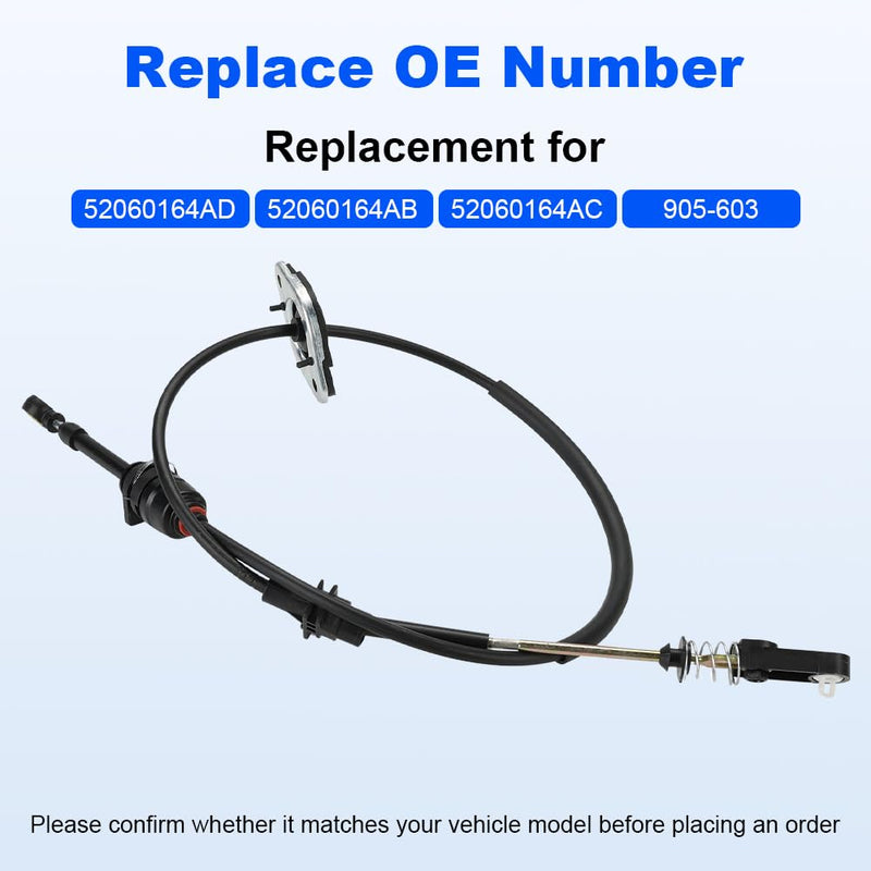 Automatic Transmission Shift Cable Compatible with Jeep Wrangler 3.8L V6 2007-2010 Replacement for 52060164AD 52060164AB 52060164AC 905-603 Shifter Gearshift