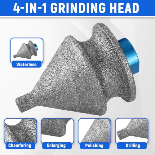 XIHIRCD 4-in-1 Diamond Chamfer Bit for Angle Grinder with 5/8"-11 Thread