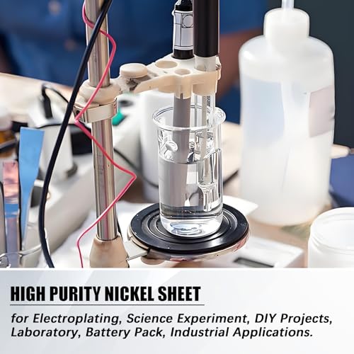 Pure Nickel Sheet Pure Nickel Strip 100x100x0.1mm (3.94"x3.94"x0.0039") 99.6% Nickel Plate for Scientific Experiments and Various Industrial/DIY Projects