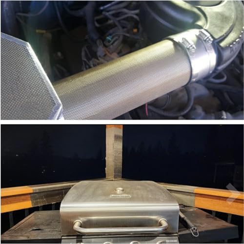 Reinforced Exhaust Heat Shield Mat 24'' x 24'' with Adhesive Backed Resistant Thermal Barrier for Hose and Auto Use Heat Insulation Sheet 24 Inches x 24 Inches(With Adhesive)