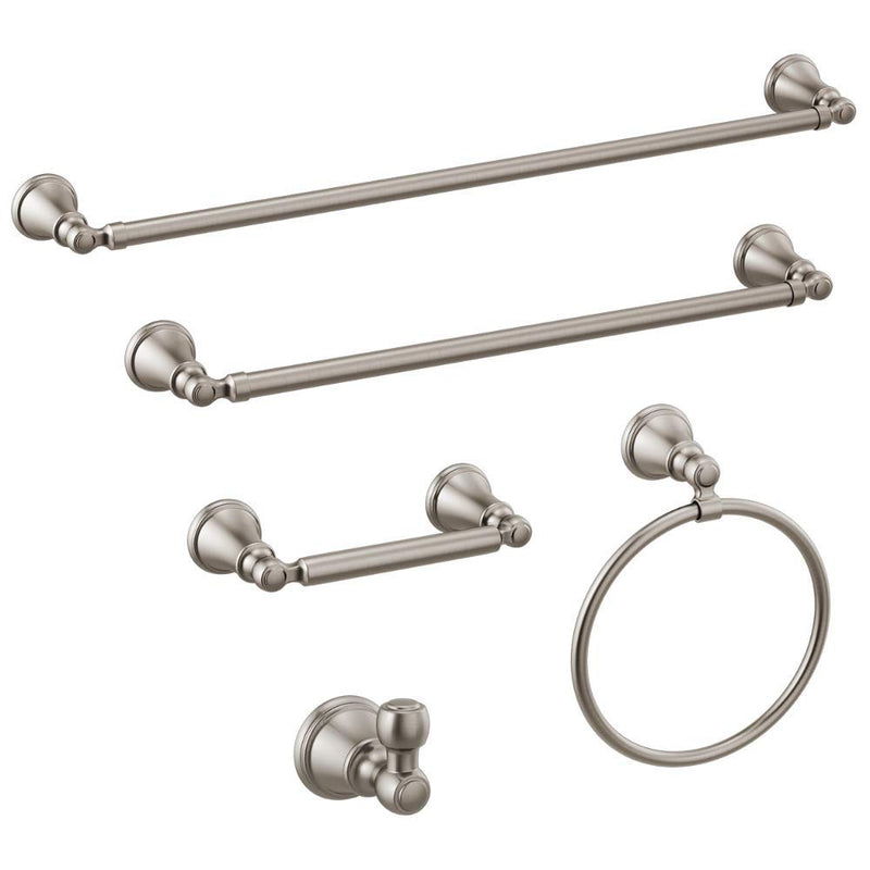 DELTA FAUCET Rubber Limited 73218-SS Woodhurst 18 in. Wall Mount Towel Bar Bath Hardware Accessory in Stainless Steel
