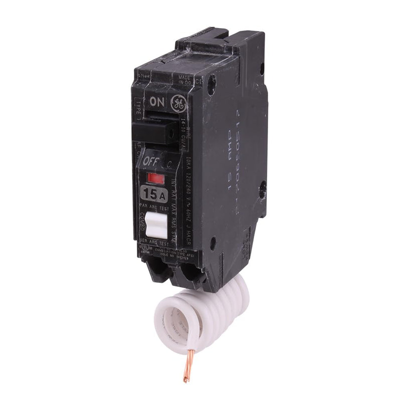 ABB Q-Line® THQL1115AFP2 15A Single Pole AFCI Circuit Breaker • 10kAIC, 120/240V • 1-Pole Arc Fault Circuit Interrupter • Quick-Make/Quick-Break Mechanisms • Plug-in Mount Type