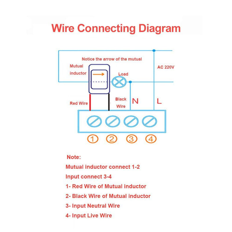 Digital Current Voltage Power Energy Meter 6 in 1 with Mutual Inductor