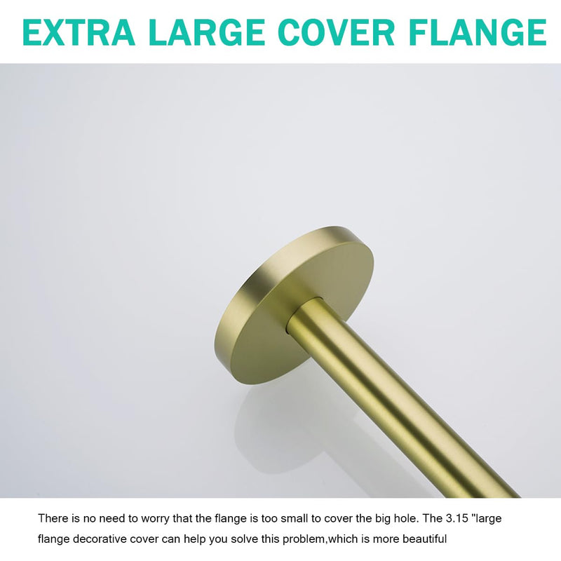 Shower Arm,16 Inch Rain Shower Head Extension Extender, With Flange and Teflon Tape, Made of Thicken Stainless Steel for Bathroom Rainfall Shower,Brushed Gold,SE-91088-16BG Brushed Gold(91088)
