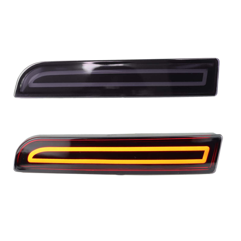 Rear Reflector Bumper Fog Light Assembly kit for Mitsubishi Lancer 2008-2017/Evolution X 2008-2017/Outlander 2011-2012,Turn Signal Light&Brake Light&DRL (SMOKED STYLE) SMOKED STYLE