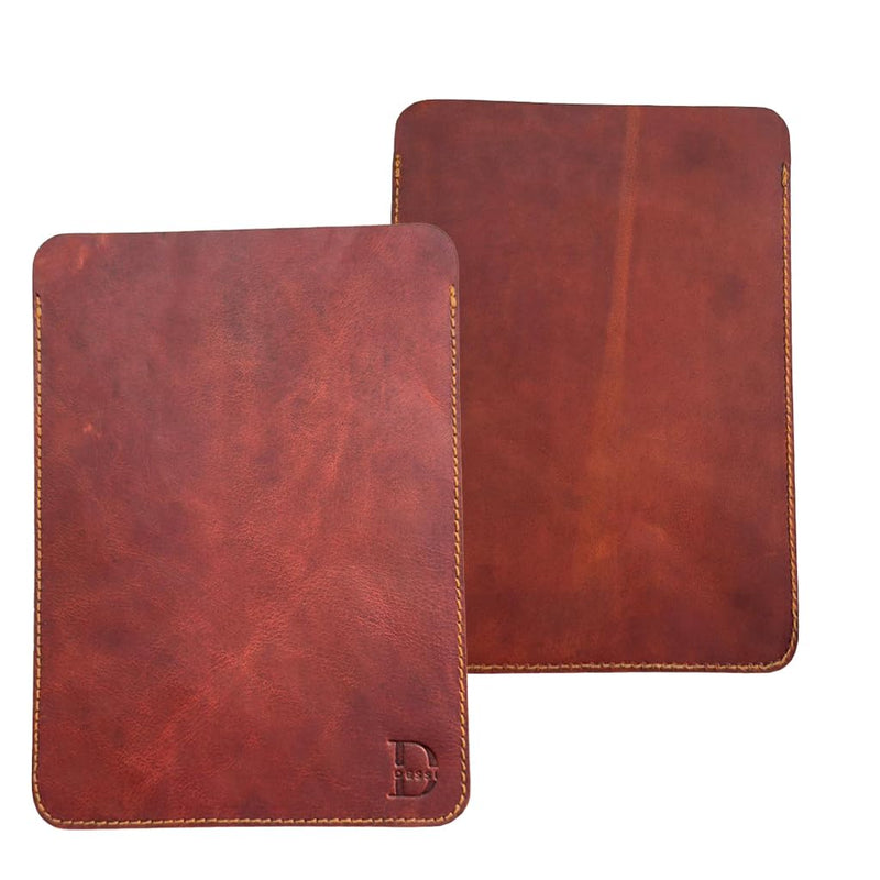 Dessi Slim Ultra Lightweight Handmade Leather Tablet Sleeve Matte Tan Brown Protective Case for iPad mini 7 A17 Pro iPad mini 6 5 Fire HD 8 Kindle Paperwhite 8 Inch Mini iPad Cover