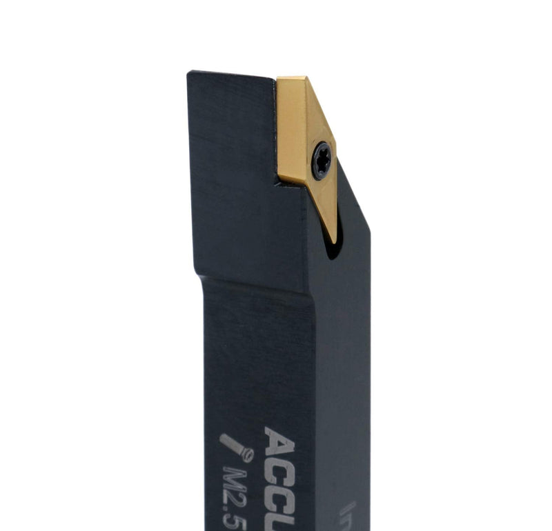 Accusize Indexable Tool Holder, 1/2", 2373-5006 | SVJB R-08-2A Right Hand Turning Tool Holder, 1/2" Shank, 4" OAL, Carbide VBMT22 Insert, -3° 1/2", Right Hand