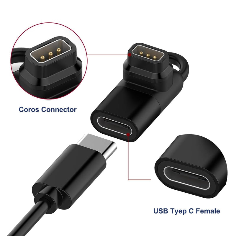 Charger Adapter for Coros Pace 4/Apex 4/Pace Pro/Nomad, USB C Cable for Charging Coros Sport Watch Home/Office/Travel/Outdoor