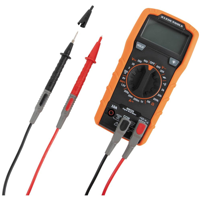 Klein Tools 69483 Meter Test Leads Accessory Kit with (2) Right-Angle, (2) Extenders, (2) Lead Heads, (2) Alligator Clips, and Case Meter Accessory Kit