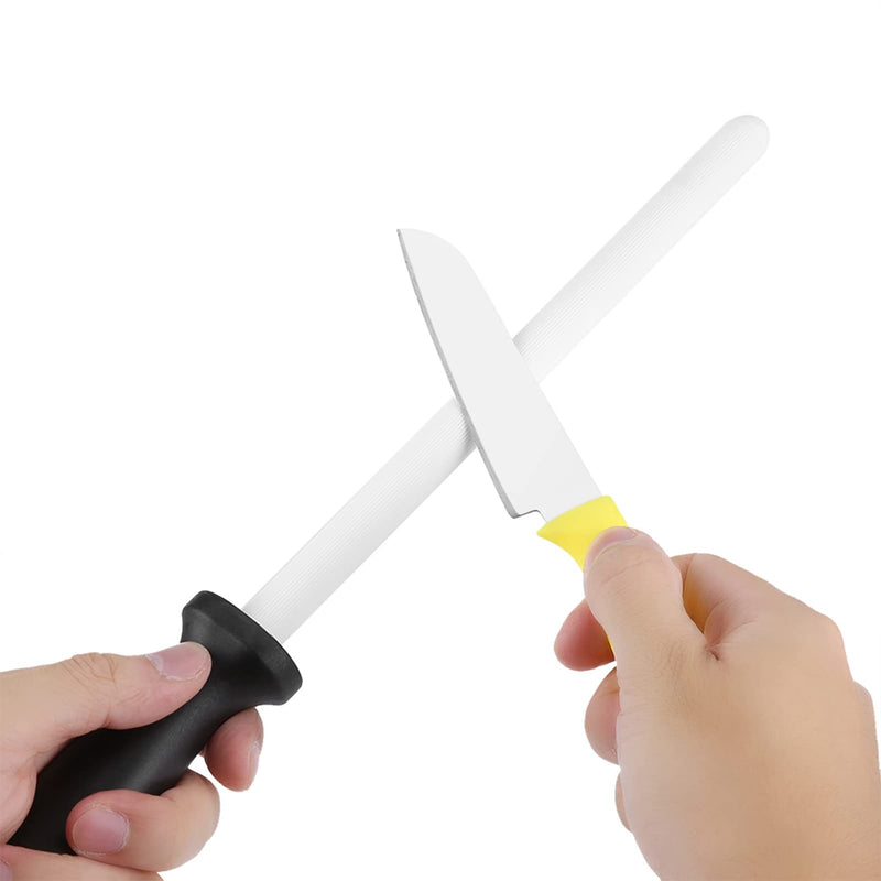 Ceramic Sharpening Rod & Stick 8-Inch Knife Sharpener Tool for Kitchen Scissors