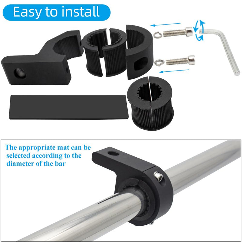 Motorcycle Aluminum Mounting Bracket Kit Tube Clamp 2Pcs 0.75" 1" 1.25" Bullbar Roof Rack Roll Cage Horizontal Bar Clamp Mounting Kit fit for Trucks Car ATV Motorcycle Truck Mini 2PCS
