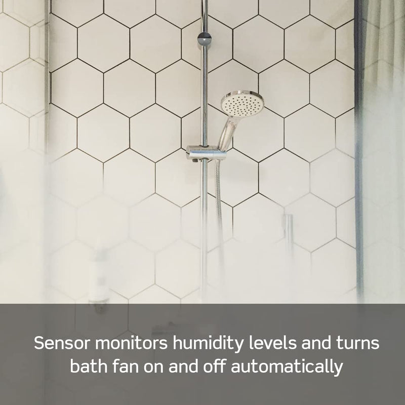 Leviton Humidity Sensor Switch for Bathroom Exhaust Fan, Automate Ventilation, Air Circulation, Moisture Control, ¼ HP, Single Pole, DHS05-1LT, Light Almond