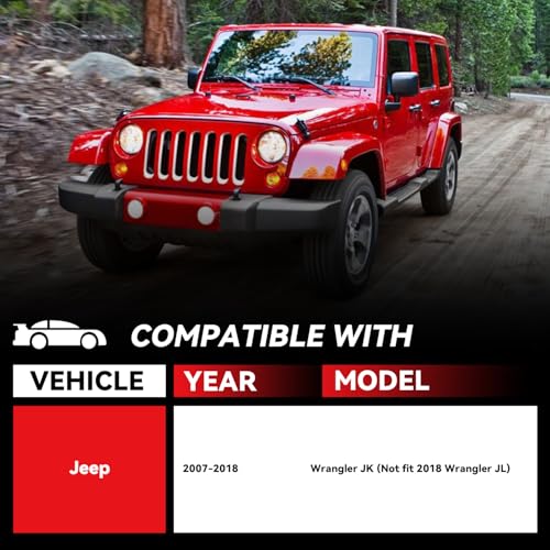 2Pcs Aluminum D-Ring Hard Top Thumb Screws for 2007-2018 Wrangler JK