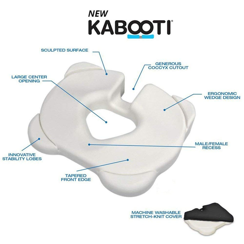 Contour Kabooti Donut Seat Cushion, 3-in-1 Design with Center Cutout for Tailbone Pain, Sciatica and Hemorrhoids Original