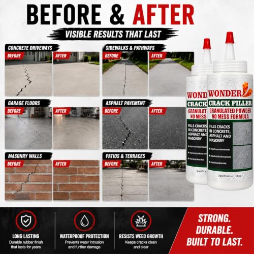 Crack Filler Tan Concrete,Cement Crack Filler,High Strength Concrete Patch and Repair Mortar for Driveways, Sidewalks, Foundations and Slabs，Heavy Duty Concrete Patch and Repair Powder (1) 1