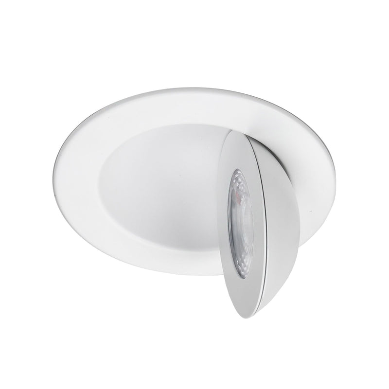 WAC Lighting Lotos 4in LED Round Adjustable Recessed Light 5-CCT Selectable 9W 700 Lumens IC-Rated Airtight 120V-277V Universal in White 4in (Single Light)