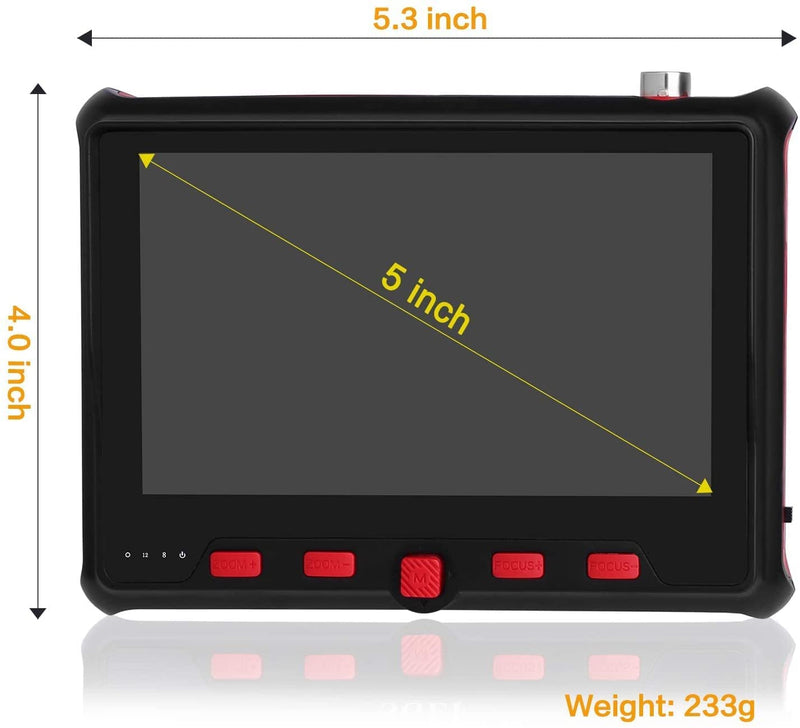 【Upgrade】 Portable Wrist CCTV Tester,5'' LCD Monitor,HDMI in &VGA in,Camera Debugging Helper