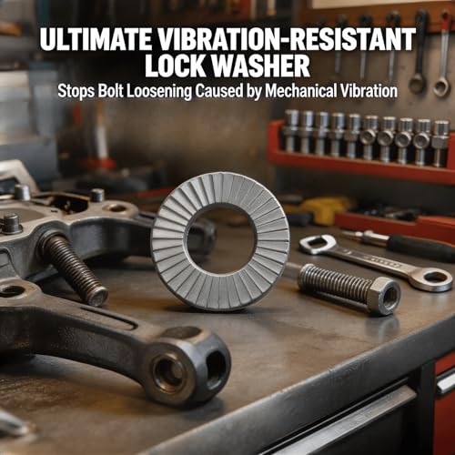 M8 Wedge Lock Washers, 20pcs Anti-Loose Shakeproof Washers for Bolts,Automotive,Precise Fit,Direct Installation. 20
