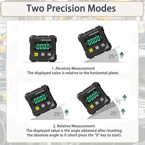 Digital Angle Finder Inclinometer, 4×90° High Accuracy