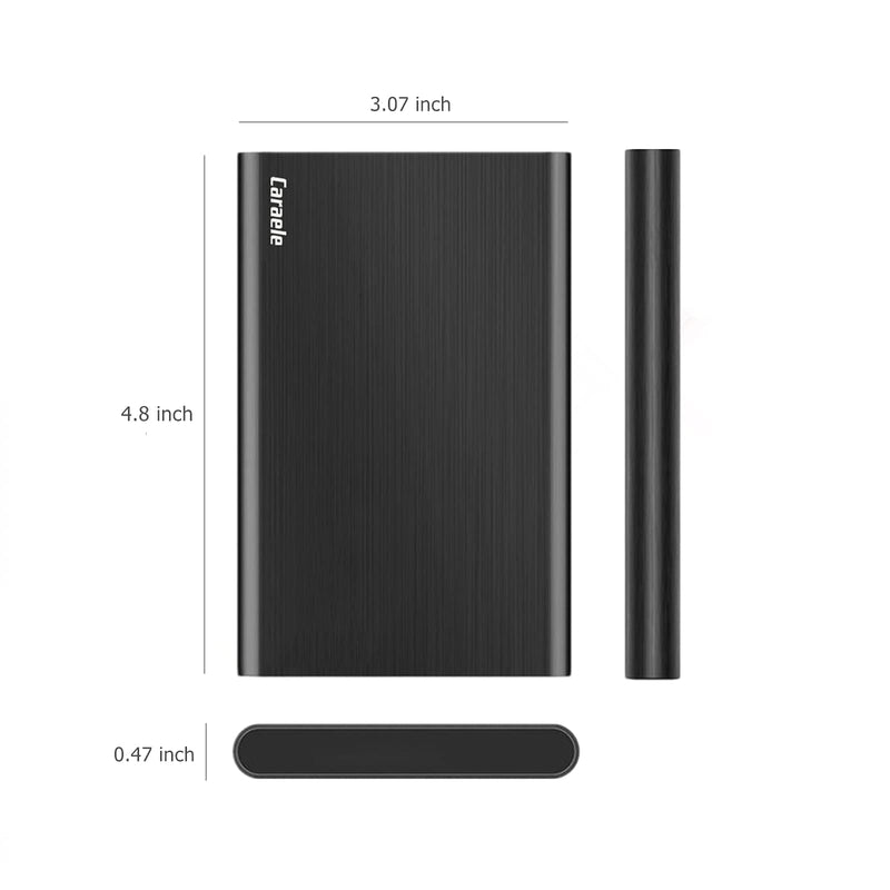 500GB Ultra Slim Portable External Hard Drive USB3.0 HDD Storage Compatible for PC, Desktop, Laptop, MacBook, Chromebook, Xbox One, Xbox 360, PS4 (Black) Black 500GB