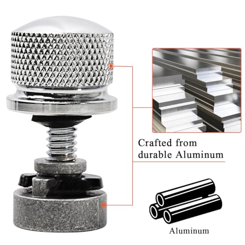 FOVPLUE 1/4″-20 Thread Seat Bolt/Screw and Nut Kit for Harley FLT Touring CHROME BOLT/NUT/WASHER