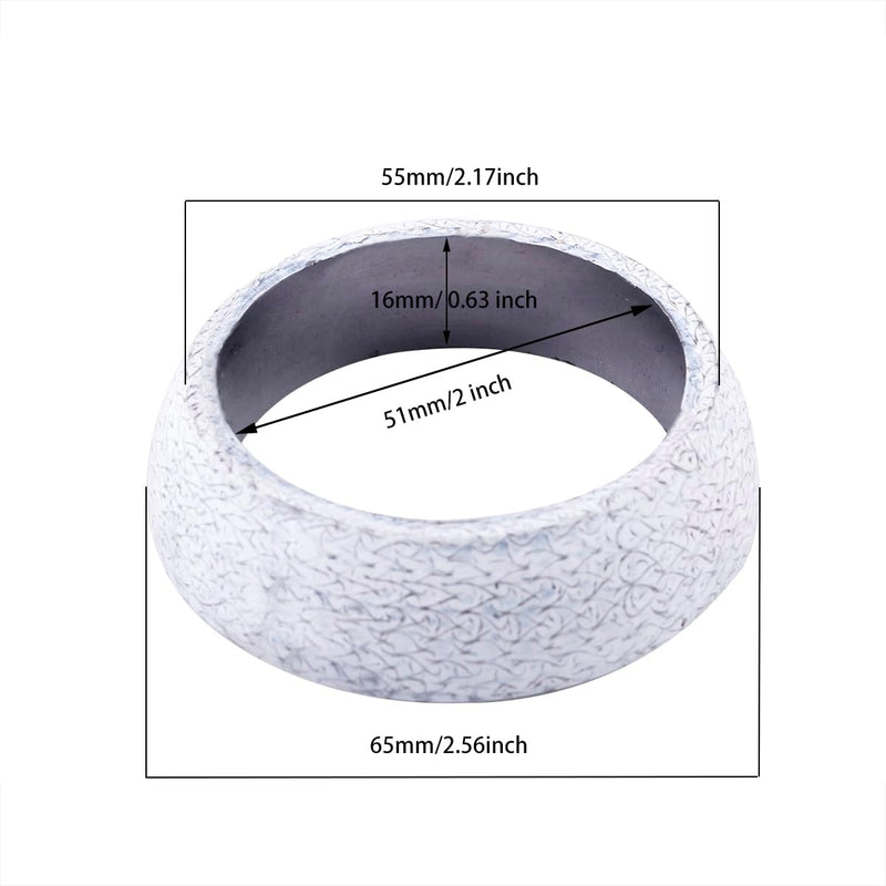 Exhaust Flange Gasket ID2 (51mm) for Muffler Ring Replacement, Exhaust Between Exhaust Manifold and Exhaust Pipe Exhaust Donut Gasket 51mm