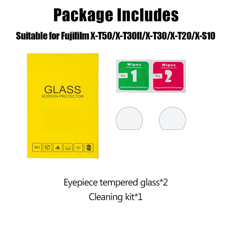 2PCS Camera viewfinder tempered glass For Fujifilm X-T50/X-T30II/X-T30/X-T20/X-S10 Anti-Scratch Anti-Fingerprint Clear Protector Film (For Fujifilm X-T30/X-T30II) For Fujifilm X-T30/X-T30II