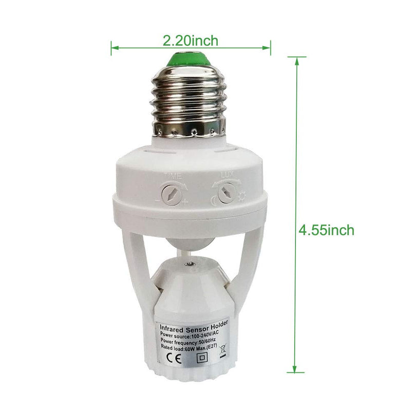 Motion Sensor Light Socket,E26 E27 PIR Motion Screw Bulb Adapter Indoor Use Only, Auto On Off Night Light Control for Garage Basement Porch Storage Room (3 Pack) 3 Pack