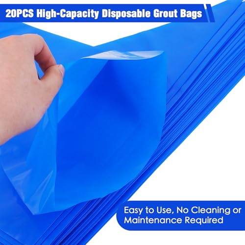 22PCS Tile Grout Masonry Mortar Bag and Brick Jointing Tool Kit Pointing Tool with 20PCS Grout Bags 22
