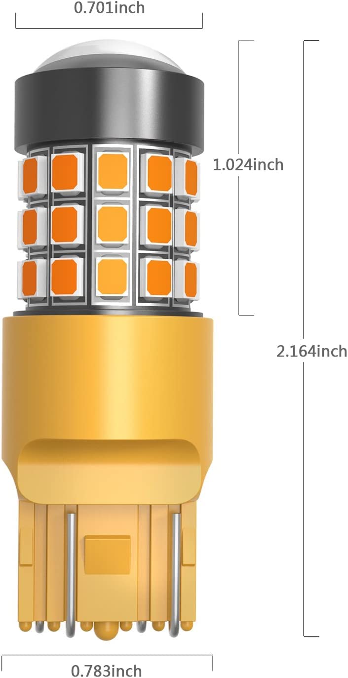 Alla Lighting Newly Upgraded 7440 7443 LED Brake Stop, Tail, Turn Signal Lights Bulbs (Amber Yellow) Amber Yellow