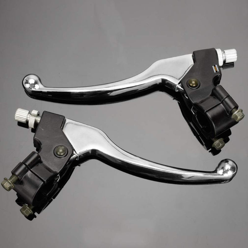 HIAORS Silver Left Right 7/8" 22mm Clutch Brake Handle Levers Perch for XR80 XR100 CRF70 CRF70F CRF80 CRF100 XR200r CRF450R XR100 XR250 Xtreme 125cc Chinese 110cc Pit Dirt Motor Bike Motocross