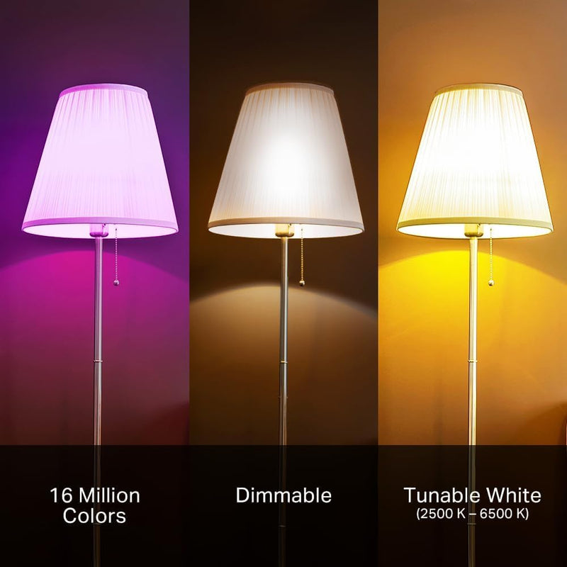 Kasa Smart Light Bulbs, Full Color Changing Dimmable Smart WiFi Bulbs Compatible with Alexa and Google Home, A19, 9W 800 Lumens,2.4Ghz only, No Hub Required, 4 Count (Pack of 1), Multicolor (KL125P4) 4 Pack 800 Lumens, 4-Pack