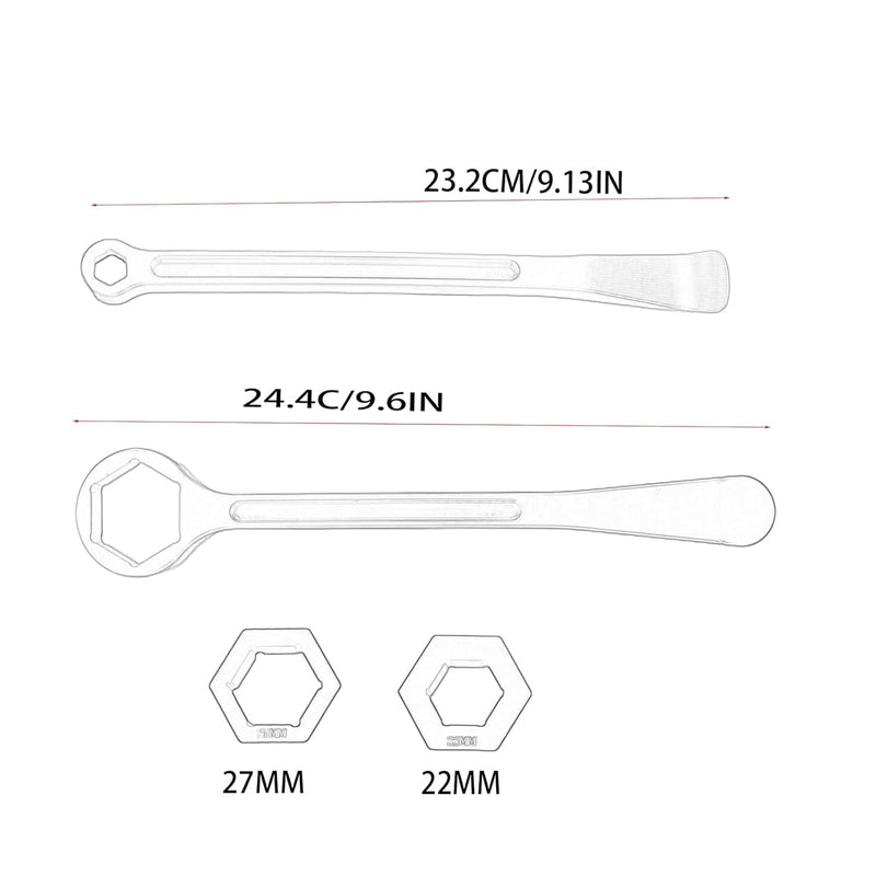 Motorcycle Tyre Iron Tool Kit Levers Hex Wrench Spanner Head Tire Change 10mm 13mm 32mm 27mm 22mm 0.87'' 1.06''0.51''0.39'' 1.26'' Tire Repair Tool For EXC SX XC Motorbike Dirt Pit Bike (Orange) Orange