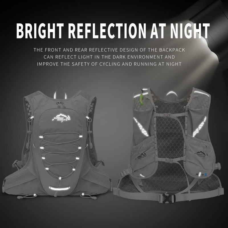 Running Hydration Vest for Men Women Water Backpack for Running 3L Running Hydration Pack for Trail Running Marathon Race Hiking grey