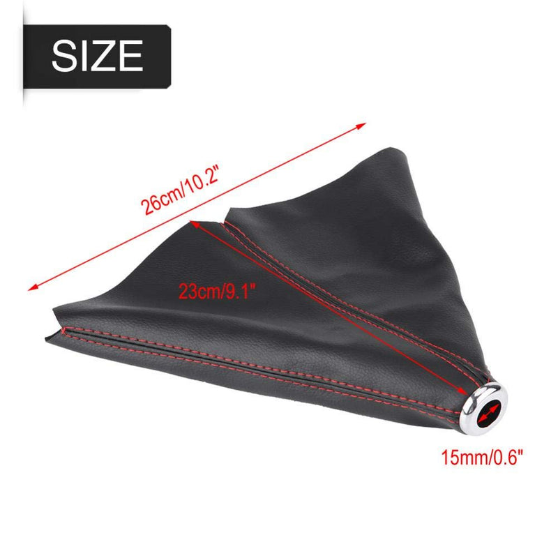 Shifter Boot Universal, PU Leather Shift Boot Retainer Stick Shift Sleeve Gear Shifter Boot Gear Gaiter Cover Black Bright Red Stitch