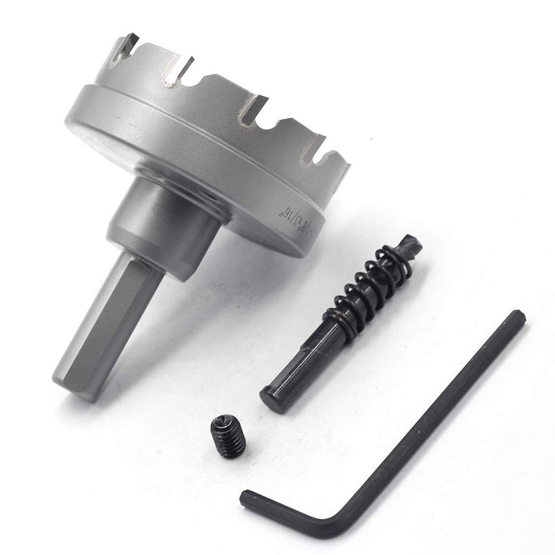Hole Saw TCT JESTUOUS 2-1/8 Inch Cutting Diameter 3/16 Cutter Depth 3/8 Shank Dia Carbide Tipped Tooth Round Drill Bit Kit Cutter for Stainless Steel Metal Wood