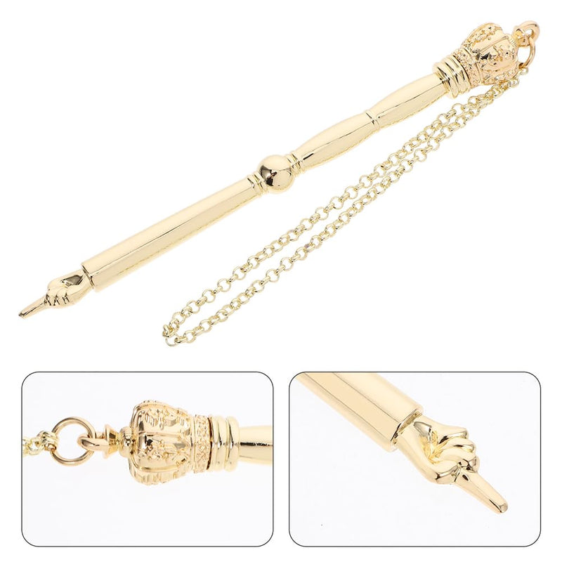 LUOZZY Jewish Bible Reading Pointer Tool Elegant Metal Finger Torah for Mitzvah Wedding 17cm Gold Crown Head Adult Ceremony
