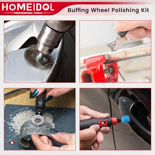 103PCS Polishing Kit for Dremel Buffing Wheels 1/8" Shank Polishing Bits 103PCS Buffing Wheels